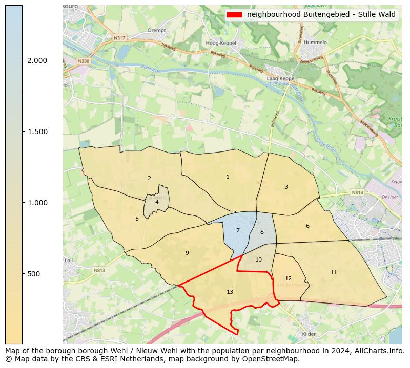 Image of the neighbourhood Buitengebied - Stille Wald at the map. This image is used as introduction to this page. This page shows a lot of information about the population in the neighbourhood Buitengebied - Stille Wald (such as the distribution by age groups of the residents, the composition of households, whether inhabitants are natives or Dutch with an immigration background, data about the houses (numbers, types, price development, use, type of property, ...) and more (car ownership, energy consumption, ...) based on open data from the Dutch Central Bureau of Statistics and various other sources!