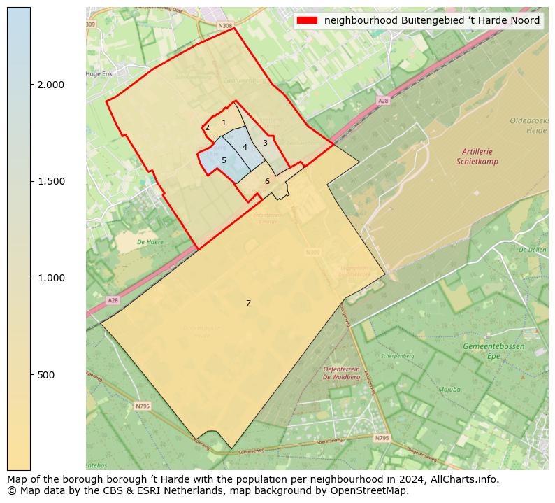 Image of the neighbourhood Buitengebied ’t Harde Noord at the map. This image is used as introduction to this page. This page shows a lot of information about the population in the neighbourhood Buitengebied ’t Harde Noord (such as the distribution by age groups of the residents, the composition of households, whether inhabitants are natives or Dutch with an immigration background, data about the houses (numbers, types, price development, use, type of property, ...) and more (car ownership, energy consumption, ...) based on open data from the Dutch Central Bureau of Statistics and various other sources!