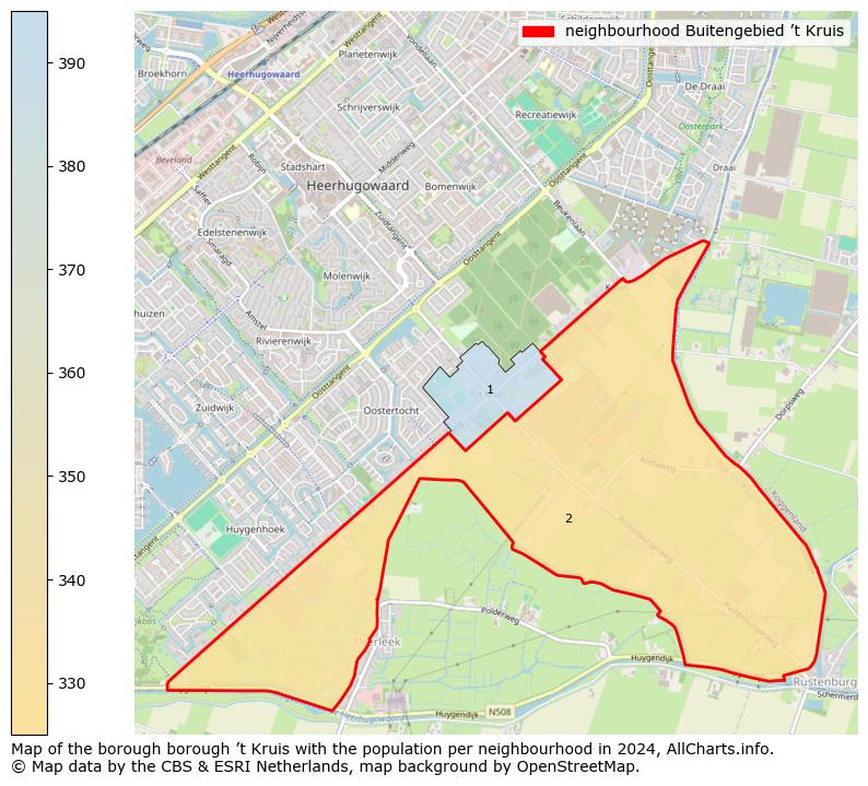 Image of the neighbourhood Buitengebied ’t Kruis at the map. This image is used as introduction to this page. This page shows a lot of information about the population in the neighbourhood Buitengebied ’t Kruis (such as the distribution by age groups of the residents, the composition of households, whether inhabitants are natives or Dutch with an immigration background, data about the houses (numbers, types, price development, use, type of property, ...) and more (car ownership, energy consumption, ...) based on open data from the Dutch Central Bureau of Statistics and various other sources!