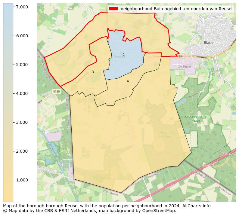 Image of the neighbourhood Buitengebied ten noorden van Reusel at the map. This image is used as introduction to this page. This page shows a lot of information about the population in the neighbourhood Buitengebied ten noorden van Reusel (such as the distribution by age groups of the residents, the composition of households, whether inhabitants are natives or Dutch with an immigration background, data about the houses (numbers, types, price development, use, type of property, ...) and more (car ownership, energy consumption, ...) based on open data from the Dutch Central Bureau of Statistics and various other sources!