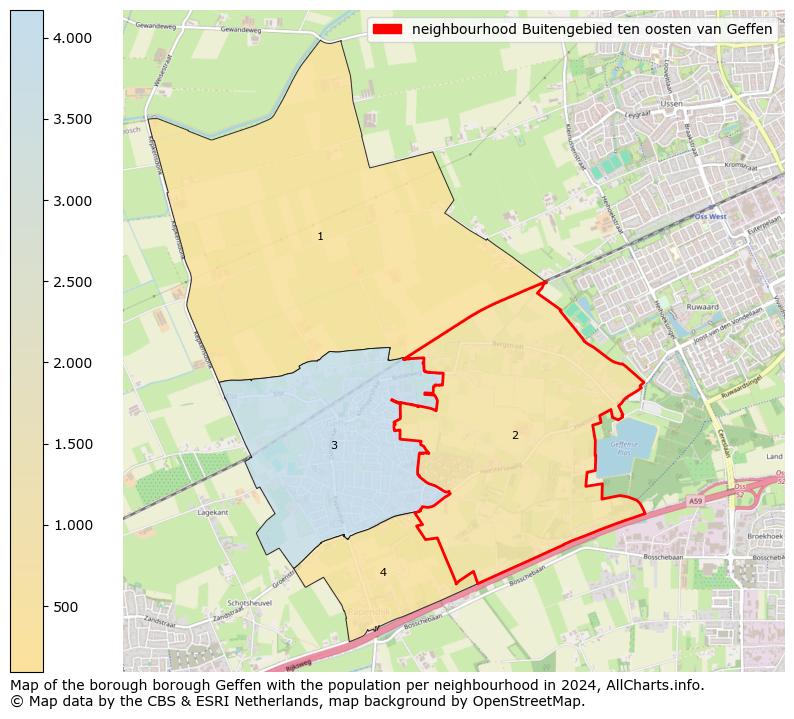 Image of the neighbourhood Buitengebied ten oosten van Geffen at the map. This image is used as introduction to this page. This page shows a lot of information about the population in the neighbourhood Buitengebied ten oosten van Geffen (such as the distribution by age groups of the residents, the composition of households, whether inhabitants are natives or Dutch with an immigration background, data about the houses (numbers, types, price development, use, type of property, ...) and more (car ownership, energy consumption, ...) based on open data from the Dutch Central Bureau of Statistics and various other sources!