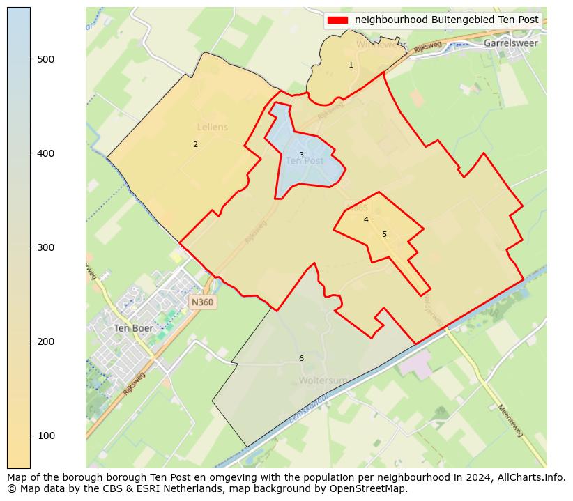 Image of the neighbourhood Buitengebied Ten Post at the map. This image is used as introduction to this page. This page shows a lot of information about the population in the neighbourhood Buitengebied Ten Post (such as the distribution by age groups of the residents, the composition of households, whether inhabitants are natives or Dutch with an immigration background, data about the houses (numbers, types, price development, use, type of property, ...) and more (car ownership, energy consumption, ...) based on open data from the Dutch Central Bureau of Statistics and various other sources!