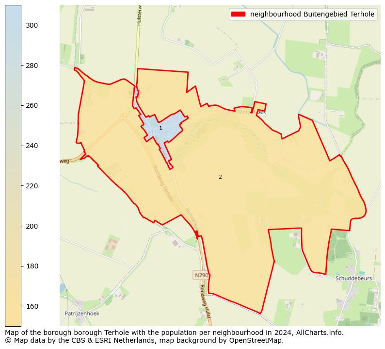 Image of the neighbourhood Buitengebied Terhole at the map. This image is used as introduction to this page. This page shows a lot of information about the population in the neighbourhood Buitengebied Terhole (such as the distribution by age groups of the residents, the composition of households, whether inhabitants are natives or Dutch with an immigration background, data about the houses (numbers, types, price development, use, type of property, ...) and more (car ownership, energy consumption, ...) based on open data from the Dutch Central Bureau of Statistics and various other sources!