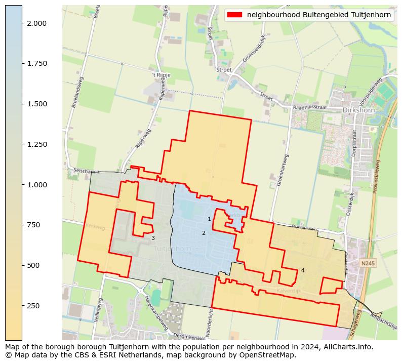 Image of the neighbourhood Buitengebied Tuitjenhorn at the map. This image is used as introduction to this page. This page shows a lot of information about the population in the neighbourhood Buitengebied Tuitjenhorn (such as the distribution by age groups of the residents, the composition of households, whether inhabitants are natives or Dutch with an immigration background, data about the houses (numbers, types, price development, use, type of property, ...) and more (car ownership, energy consumption, ...) based on open data from the Dutch Central Bureau of Statistics and various other sources!