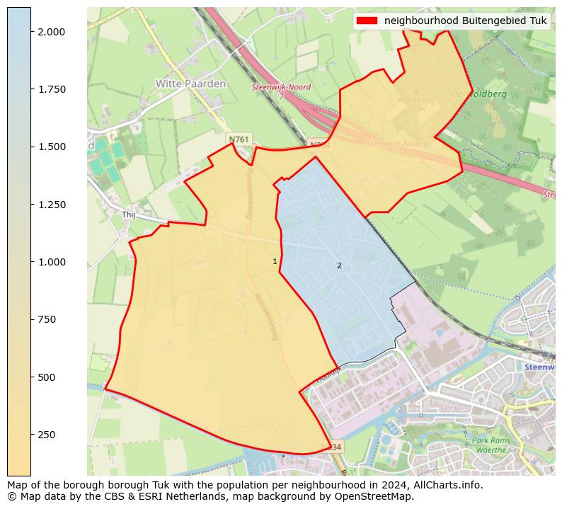 Image of the neighbourhood Buitengebied Tuk at the map. This image is used as introduction to this page. This page shows a lot of information about the population in the neighbourhood Buitengebied Tuk (such as the distribution by age groups of the residents, the composition of households, whether inhabitants are natives or Dutch with an immigration background, data about the houses (numbers, types, price development, use, type of property, ...) and more (car ownership, energy consumption, ...) based on open data from the Dutch Central Bureau of Statistics and various other sources!