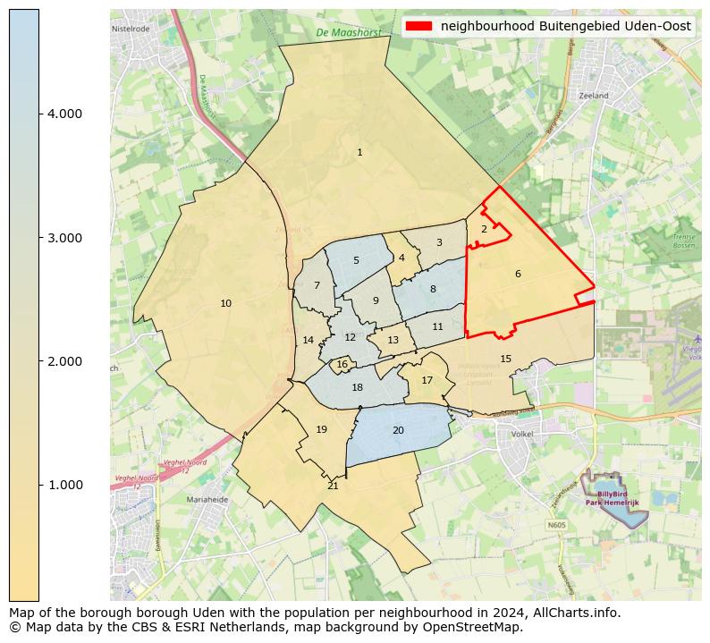 Image of the neighbourhood Buitengebied Uden-Oost at the map. This image is used as introduction to this page. This page shows a lot of information about the population in the neighbourhood Buitengebied Uden-Oost (such as the distribution by age groups of the residents, the composition of households, whether inhabitants are natives or Dutch with an immigration background, data about the houses (numbers, types, price development, use, type of property, ...) and more (car ownership, energy consumption, ...) based on open data from the Dutch Central Bureau of Statistics and various other sources!