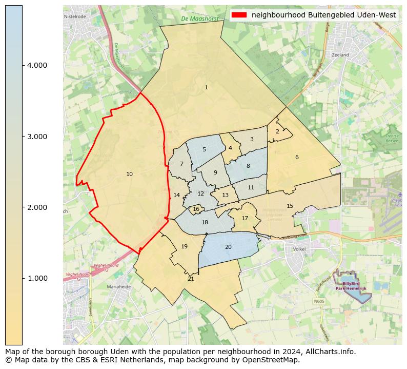 Image of the neighbourhood Buitengebied Uden-West at the map. This image is used as introduction to this page. This page shows a lot of information about the population in the neighbourhood Buitengebied Uden-West (such as the distribution by age groups of the residents, the composition of households, whether inhabitants are natives or Dutch with an immigration background, data about the houses (numbers, types, price development, use, type of property, ...) and more (car ownership, energy consumption, ...) based on open data from the Dutch Central Bureau of Statistics and various other sources!