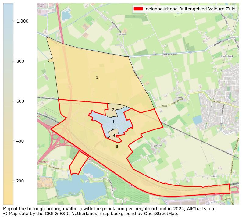 Image of the neighbourhood Buitengebied Valburg Zuid at the map. This image is used as introduction to this page. This page shows a lot of information about the population in the neighbourhood Buitengebied Valburg Zuid (such as the distribution by age groups of the residents, the composition of households, whether inhabitants are natives or Dutch with an immigration background, data about the houses (numbers, types, price development, use, type of property, ...) and more (car ownership, energy consumption, ...) based on open data from the Dutch Central Bureau of Statistics and various other sources!