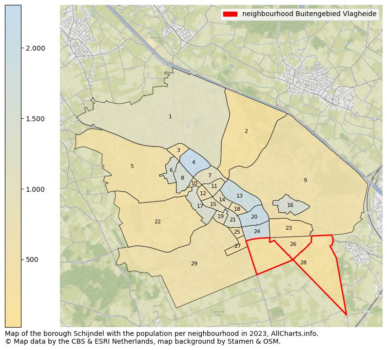 Map of the borough Schijndel with the population per neighbourhood in 2023. This page shows a lot of information about residents (such as the distribution by age groups, family composition, gender, native or Dutch with an immigration background, ...), homes (numbers, types, price development, use, type of property, ...) and more (car ownership, energy consumption, ...) based on open data from the Dutch Central Bureau of Statistics and various other sources!