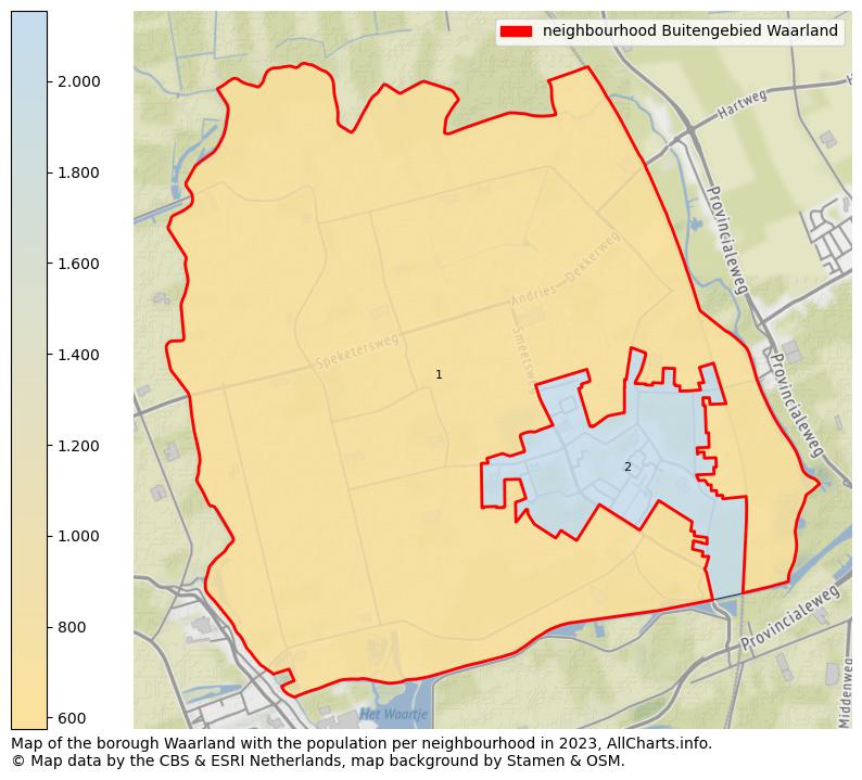 Map of the borough Waarland with the population per neighbourhood in 2023. This page shows a lot of information about residents (such as the distribution by age groups, family composition, gender, native or Dutch with an immigration background, ...), homes (numbers, types, price development, use, type of property, ...) and more (car ownership, energy consumption, ...) based on open data from the Dutch Central Bureau of Statistics and various other sources!