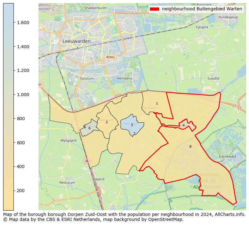 Image of the neighbourhood Buitengebied Warten at the map. This image is used as introduction to this page. This page shows a lot of information about the population in the neighbourhood Buitengebied Warten (such as the distribution by age groups of the residents, the composition of households, whether inhabitants are natives or Dutch with an immigration background, data about the houses (numbers, types, price development, use, type of property, ...) and more (car ownership, energy consumption, ...) based on open data from the Dutch Central Bureau of Statistics and various other sources!