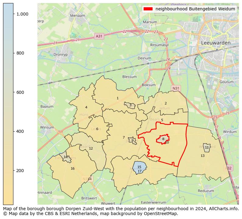 Image of the neighbourhood Buitengebied Weidum at the map. This image is used as introduction to this page. This page shows a lot of information about the population in the neighbourhood Buitengebied Weidum (such as the distribution by age groups of the residents, the composition of households, whether inhabitants are natives or Dutch with an immigration background, data about the houses (numbers, types, price development, use, type of property, ...) and more (car ownership, energy consumption, ...) based on open data from the Dutch Central Bureau of Statistics and various other sources!