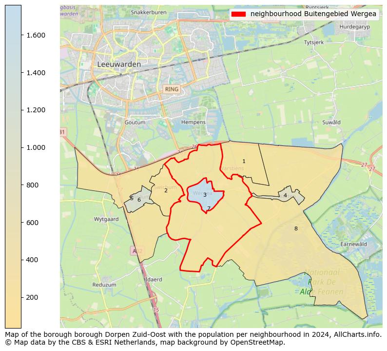 Image of the neighbourhood Buitengebied Wergea at the map. This image is used as introduction to this page. This page shows a lot of information about the population in the neighbourhood Buitengebied Wergea (such as the distribution by age groups of the residents, the composition of households, whether inhabitants are natives or Dutch with an immigration background, data about the houses (numbers, types, price development, use, type of property, ...) and more (car ownership, energy consumption, ...) based on open data from the Dutch Central Bureau of Statistics and various other sources!