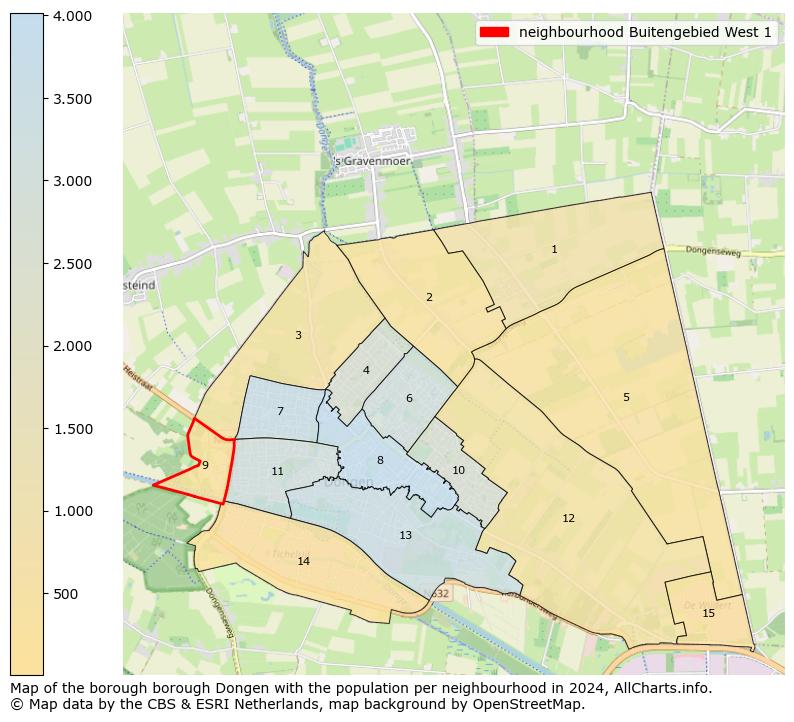 Image of the neighbourhood Buitengebied West 1 at the map. This image is used as introduction to this page. This page shows a lot of information about the population in the neighbourhood Buitengebied West 1 (such as the distribution by age groups of the residents, the composition of households, whether inhabitants are natives or Dutch with an immigration background, data about the houses (numbers, types, price development, use, type of property, ...) and more (car ownership, energy consumption, ...) based on open data from the Dutch Central Bureau of Statistics and various other sources!