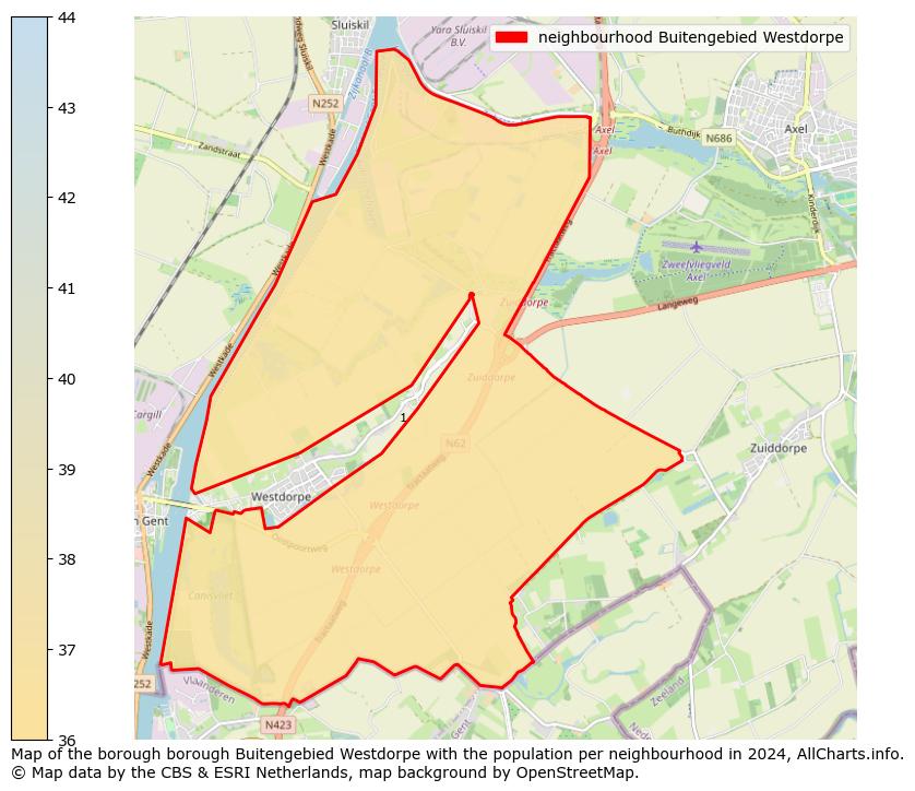 Image of the neighbourhood Buitengebied Westdorpe at the map. This image is used as introduction to this page. This page shows a lot of information about the population in the neighbourhood Buitengebied Westdorpe (such as the distribution by age groups of the residents, the composition of households, whether inhabitants are natives or Dutch with an immigration background, data about the houses (numbers, types, price development, use, type of property, ...) and more (car ownership, energy consumption, ...) based on open data from the Dutch Central Bureau of Statistics and various other sources!