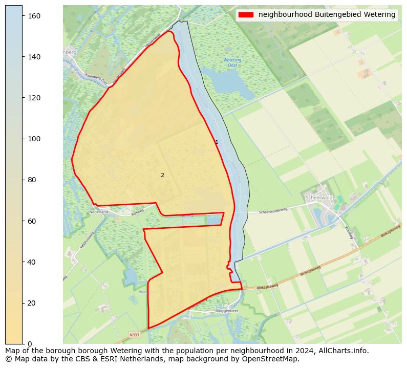 Image of the neighbourhood Buitengebied Wetering at the map. This image is used as introduction to this page. This page shows a lot of information about the population in the neighbourhood Buitengebied Wetering (such as the distribution by age groups of the residents, the composition of households, whether inhabitants are natives or Dutch with an immigration background, data about the houses (numbers, types, price development, use, type of property, ...) and more (car ownership, energy consumption, ...) based on open data from the Dutch Central Bureau of Statistics and various other sources!