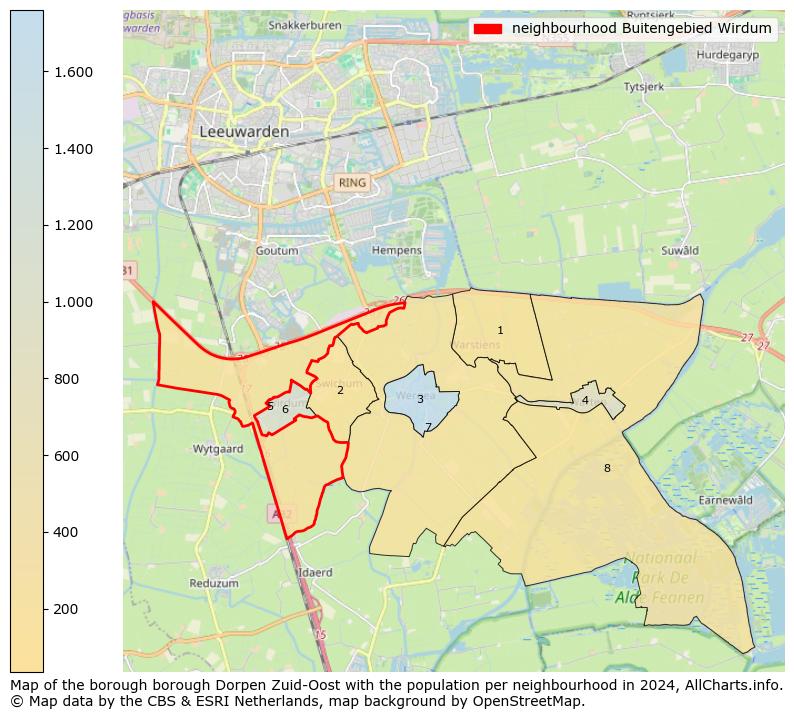 Image of the neighbourhood Buitengebied Wirdum at the map. This image is used as introduction to this page. This page shows a lot of information about the population in the neighbourhood Buitengebied Wirdum (such as the distribution by age groups of the residents, the composition of households, whether inhabitants are natives or Dutch with an immigration background, data about the houses (numbers, types, price development, use, type of property, ...) and more (car ownership, energy consumption, ...) based on open data from the Dutch Central Bureau of Statistics and various other sources!