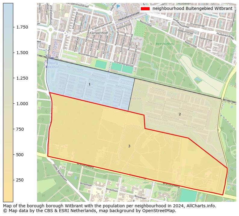 Image of the neighbourhood Buitengebied Witbrant at the map. This image is used as introduction to this page. This page shows a lot of information about the population in the neighbourhood Buitengebied Witbrant (such as the distribution by age groups of the residents, the composition of households, whether inhabitants are natives or Dutch with an immigration background, data about the houses (numbers, types, price development, use, type of property, ...) and more (car ownership, energy consumption, ...) based on open data from the Dutch Central Bureau of Statistics and various other sources!