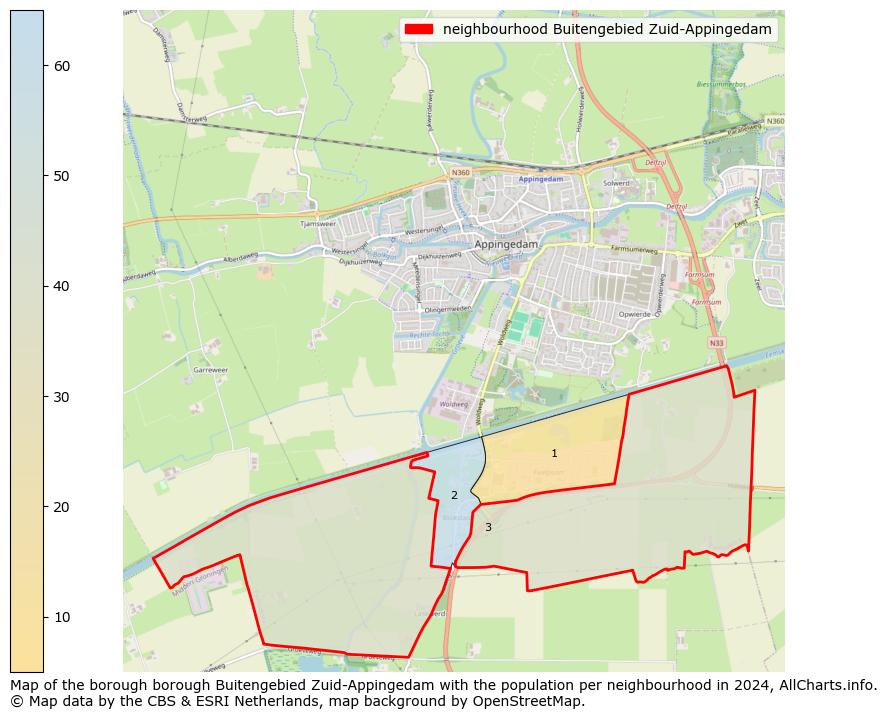 Image of the neighbourhood Buitengebied Zuid-Appingedam at the map. This image is used as introduction to this page. This page shows a lot of information about the population in the neighbourhood Buitengebied Zuid-Appingedam (such as the distribution by age groups of the residents, the composition of households, whether inhabitants are natives or Dutch with an immigration background, data about the houses (numbers, types, price development, use, type of property, ...) and more (car ownership, energy consumption, ...) based on open data from the Dutch Central Bureau of Statistics and various other sources!