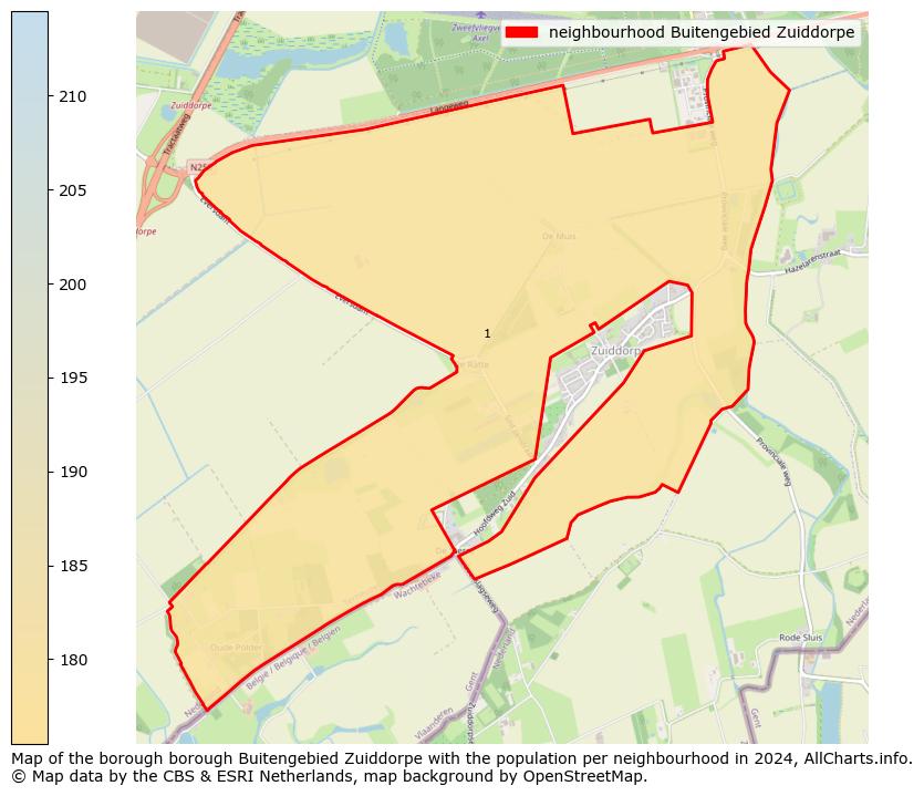 Image of the neighbourhood Buitengebied Zuiddorpe at the map. This image is used as introduction to this page. This page shows a lot of information about the population in the neighbourhood Buitengebied Zuiddorpe (such as the distribution by age groups of the residents, the composition of households, whether inhabitants are natives or Dutch with an immigration background, data about the houses (numbers, types, price development, use, type of property, ...) and more (car ownership, energy consumption, ...) based on open data from the Dutch Central Bureau of Statistics and various other sources!