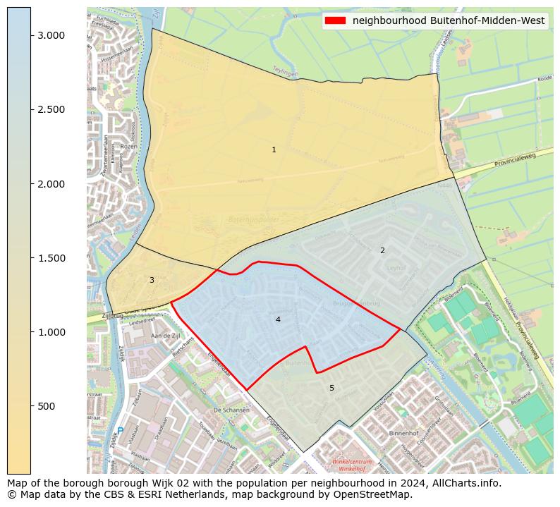 Image of the neighbourhood Buitenhof-Midden-West at the map. This image is used as introduction to this page. This page shows a lot of information about the population in the neighbourhood Buitenhof-Midden-West (such as the distribution by age groups of the residents, the composition of households, whether inhabitants are natives or Dutch with an immigration background, data about the houses (numbers, types, price development, use, type of property, ...) and more (car ownership, energy consumption, ...) based on open data from the Dutch Central Bureau of Statistics and various other sources!