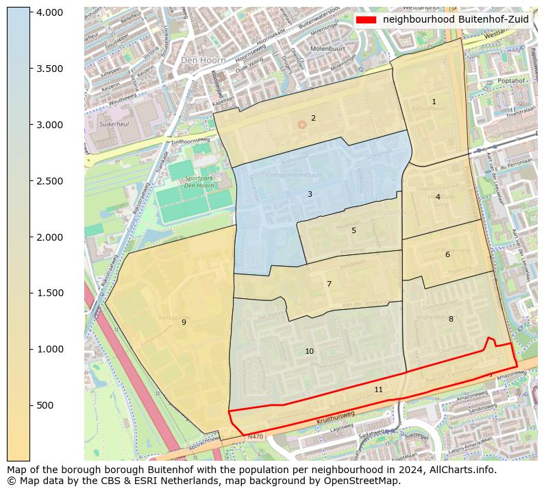 Image of the neighbourhood Buitenhof-Zuid at the map. This image is used as introduction to this page. This page shows a lot of information about the population in the neighbourhood Buitenhof-Zuid (such as the distribution by age groups of the residents, the composition of households, whether inhabitants are natives or Dutch with an immigration background, data about the houses (numbers, types, price development, use, type of property, ...) and more (car ownership, energy consumption, ...) based on open data from the Dutch Central Bureau of Statistics and various other sources!