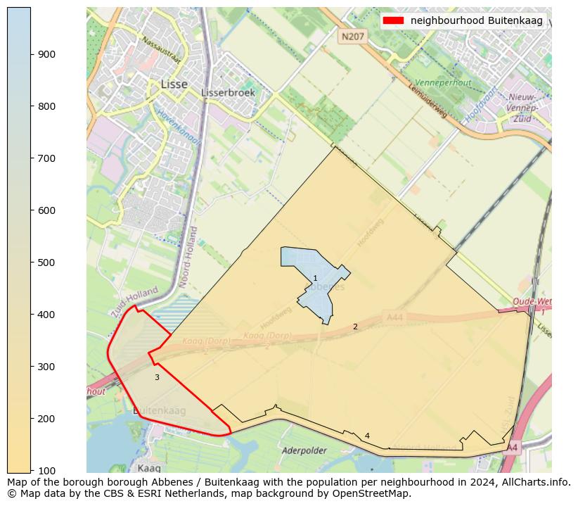 Image of the neighbourhood Buitenkaag at the map. This image is used as introduction to this page. This page shows a lot of information about the population in the neighbourhood Buitenkaag (such as the distribution by age groups of the residents, the composition of households, whether inhabitants are natives or Dutch with an immigration background, data about the houses (numbers, types, price development, use, type of property, ...) and more (car ownership, energy consumption, ...) based on open data from the Dutch Central Bureau of Statistics and various other sources!