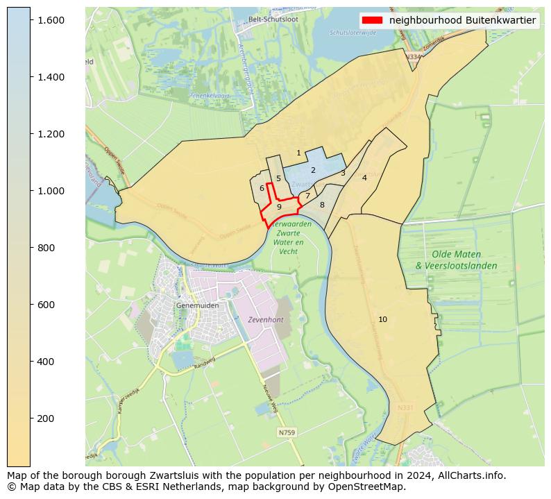 Image of the neighbourhood Buitenkwartier at the map. This image is used as introduction to this page. This page shows a lot of information about the population in the neighbourhood Buitenkwartier (such as the distribution by age groups of the residents, the composition of households, whether inhabitants are natives or Dutch with an immigration background, data about the houses (numbers, types, price development, use, type of property, ...) and more (car ownership, energy consumption, ...) based on open data from the Dutch Central Bureau of Statistics and various other sources!