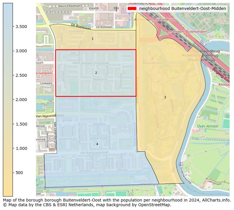 Image of the neighbourhood Buitenveldert-Oost-Midden at the map. This image is used as introduction to this page. This page shows a lot of information about the population in the neighbourhood Buitenveldert-Oost-Midden (such as the distribution by age groups of the residents, the composition of households, whether inhabitants are natives or Dutch with an immigration background, data about the houses (numbers, types, price development, use, type of property, ...) and more (car ownership, energy consumption, ...) based on open data from the Dutch Central Bureau of Statistics and various other sources!