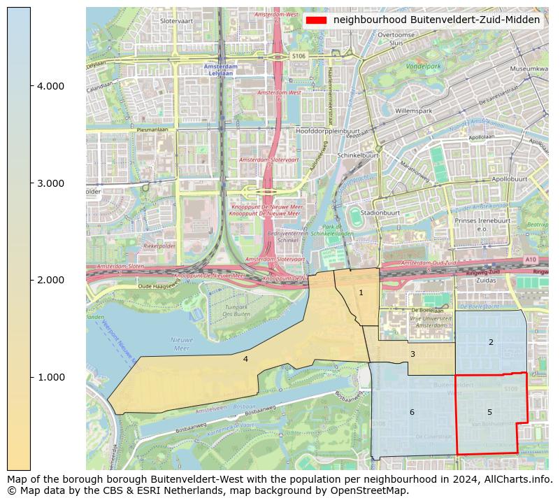 Image of the neighbourhood Buitenveldert-Zuid-Midden at the map. This image is used as introduction to this page. This page shows a lot of information about the population in the neighbourhood Buitenveldert-Zuid-Midden (such as the distribution by age groups of the residents, the composition of households, whether inhabitants are natives or Dutch with an immigration background, data about the houses (numbers, types, price development, use, type of property, ...) and more (car ownership, energy consumption, ...) based on open data from the Dutch Central Bureau of Statistics and various other sources!