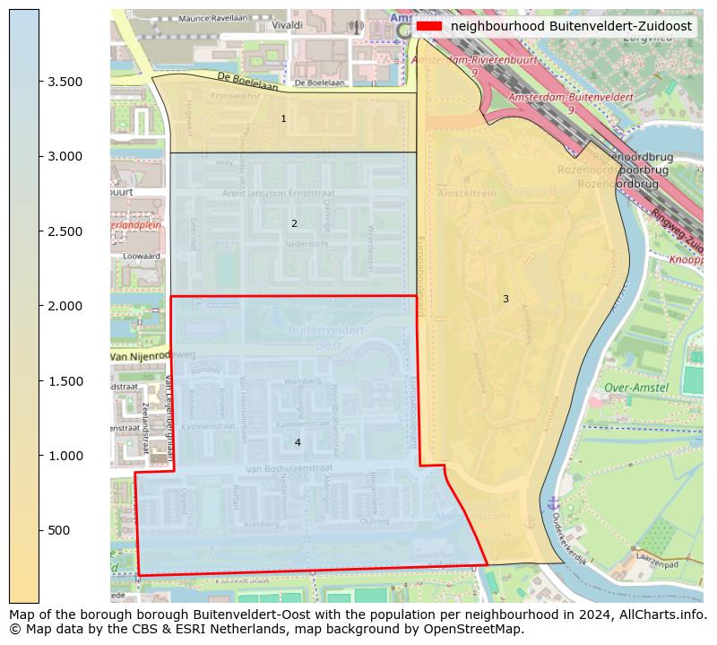 Image of the neighbourhood Buitenveldert-Zuidoost at the map. This image is used as introduction to this page. This page shows a lot of information about the population in the neighbourhood Buitenveldert-Zuidoost (such as the distribution by age groups of the residents, the composition of households, whether inhabitants are natives or Dutch with an immigration background, data about the houses (numbers, types, price development, use, type of property, ...) and more (car ownership, energy consumption, ...) based on open data from the Dutch Central Bureau of Statistics and various other sources!