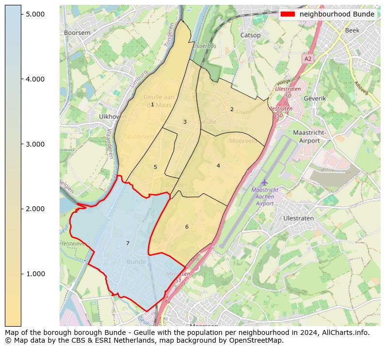 Image of the neighbourhood Bunde at the map. This image is used as introduction to this page. This page shows a lot of information about the population in the neighbourhood Bunde (such as the distribution by age groups of the residents, the composition of households, whether inhabitants are natives or Dutch with an immigration background, data about the houses (numbers, types, price development, use, type of property, ...) and more (car ownership, energy consumption, ...) based on open data from the Dutch Central Bureau of Statistics and various other sources!