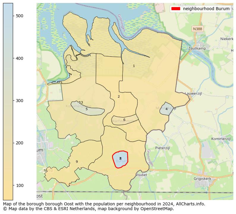 Image of the neighbourhood Burum at the map. This image is used as introduction to this page. This page shows a lot of information about the population in the neighbourhood Burum (such as the distribution by age groups of the residents, the composition of households, whether inhabitants are natives or Dutch with an immigration background, data about the houses (numbers, types, price development, use, type of property, ...) and more (car ownership, energy consumption, ...) based on open data from the Dutch Central Bureau of Statistics and various other sources!