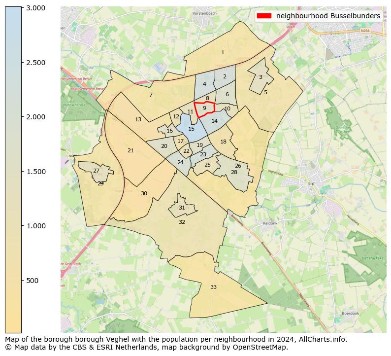 Image of the neighbourhood Busselbunders at the map. This image is used as introduction to this page. This page shows a lot of information about the population in the neighbourhood Busselbunders (such as the distribution by age groups of the residents, the composition of households, whether inhabitants are natives or Dutch with an immigration background, data about the houses (numbers, types, price development, use, type of property, ...) and more (car ownership, energy consumption, ...) based on open data from the Dutch Central Bureau of Statistics and various other sources!