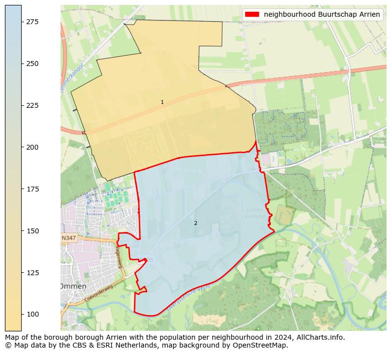 Image of the neighbourhood Buurtschap Arrien at the map. This image is used as introduction to this page. This page shows a lot of information about the population in the neighbourhood Buurtschap Arrien (such as the distribution by age groups of the residents, the composition of households, whether inhabitants are natives or Dutch with an immigration background, data about the houses (numbers, types, price development, use, type of property, ...) and more (car ownership, energy consumption, ...) based on open data from the Dutch Central Bureau of Statistics and various other sources!