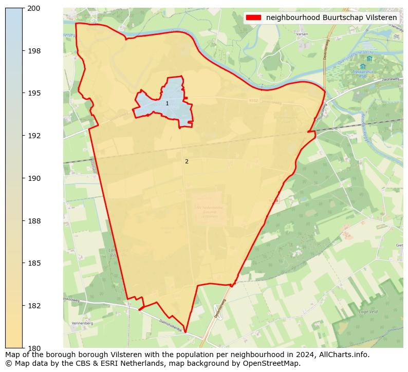 Image of the neighbourhood Buurtschap Vilsteren at the map. This image is used as introduction to this page. This page shows a lot of information about the population in the neighbourhood Buurtschap Vilsteren (such as the distribution by age groups of the residents, the composition of households, whether inhabitants are natives or Dutch with an immigration background, data about the houses (numbers, types, price development, use, type of property, ...) and more (car ownership, energy consumption, ...) based on open data from the Dutch Central Bureau of Statistics and various other sources!