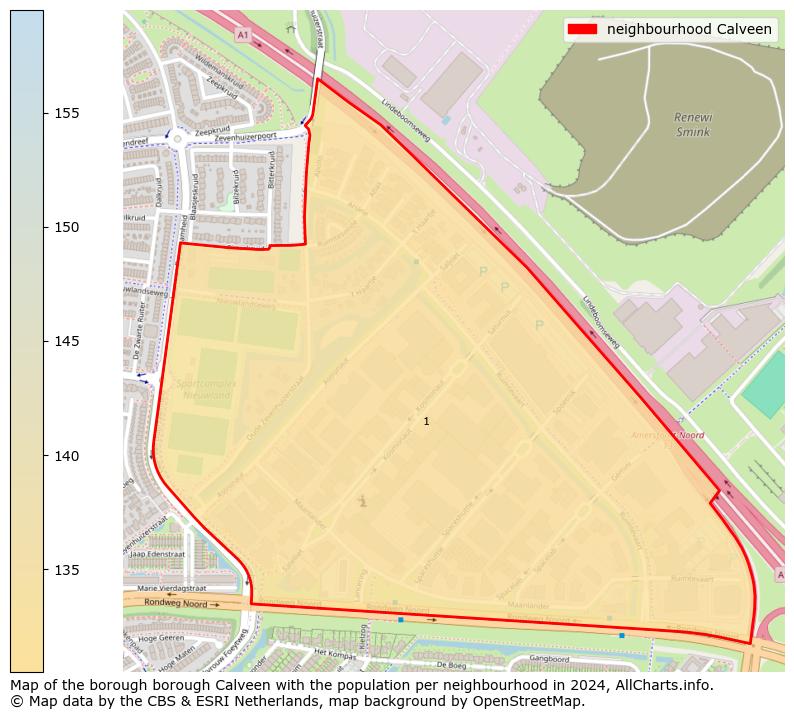 Image of the neighbourhood Calveen at the map. This image is used as introduction to this page. This page shows a lot of information about the population in the neighbourhood Calveen (such as the distribution by age groups of the residents, the composition of households, whether inhabitants are natives or Dutch with an immigration background, data about the houses (numbers, types, price development, use, type of property, ...) and more (car ownership, energy consumption, ...) based on open data from the Dutch Central Bureau of Statistics and various other sources!