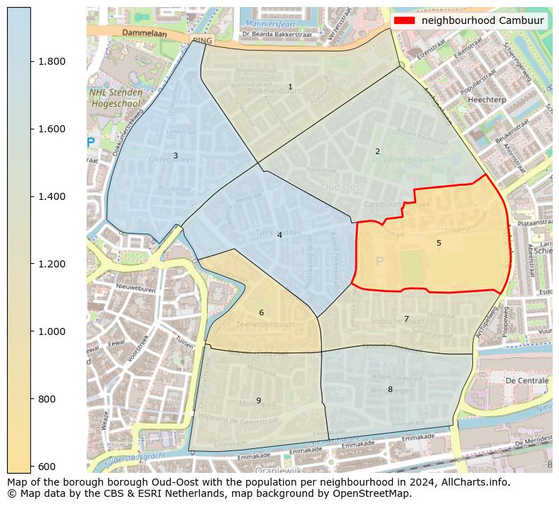 Image of the neighbourhood Cambuur at the map. This image is used as introduction to this page. This page shows a lot of information about the population in the neighbourhood Cambuur (such as the distribution by age groups of the residents, the composition of households, whether inhabitants are natives or Dutch with an immigration background, data about the houses (numbers, types, price development, use, type of property, ...) and more (car ownership, energy consumption, ...) based on open data from the Dutch Central Bureau of Statistics and various other sources!