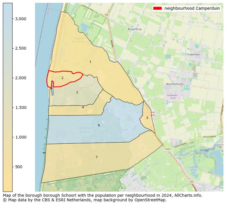 Image of the neighbourhood Camperduin at the map. This image is used as introduction to this page. This page shows a lot of information about the population in the neighbourhood Camperduin (such as the distribution by age groups of the residents, the composition of households, whether inhabitants are natives or Dutch with an immigration background, data about the houses (numbers, types, price development, use, type of property, ...) and more (car ownership, energy consumption, ...) based on open data from the Dutch Central Bureau of Statistics and various other sources!