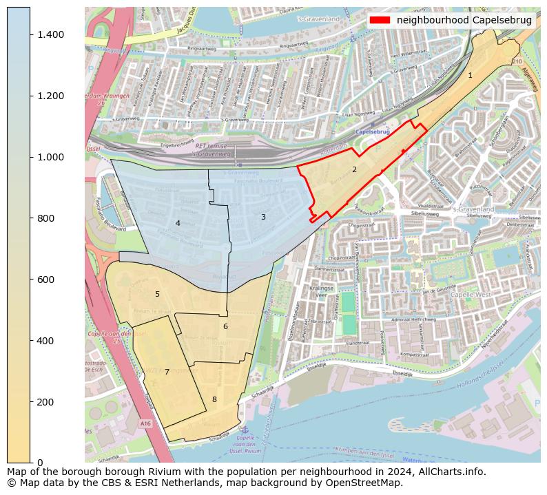 Image of the neighbourhood Capelsebrug at the map. This image is used as introduction to this page. This page shows a lot of information about the population in the neighbourhood Capelsebrug (such as the distribution by age groups of the residents, the composition of households, whether inhabitants are natives or Dutch with an immigration background, data about the houses (numbers, types, price development, use, type of property, ...) and more (car ownership, energy consumption, ...) based on open data from the Dutch Central Bureau of Statistics and various other sources!