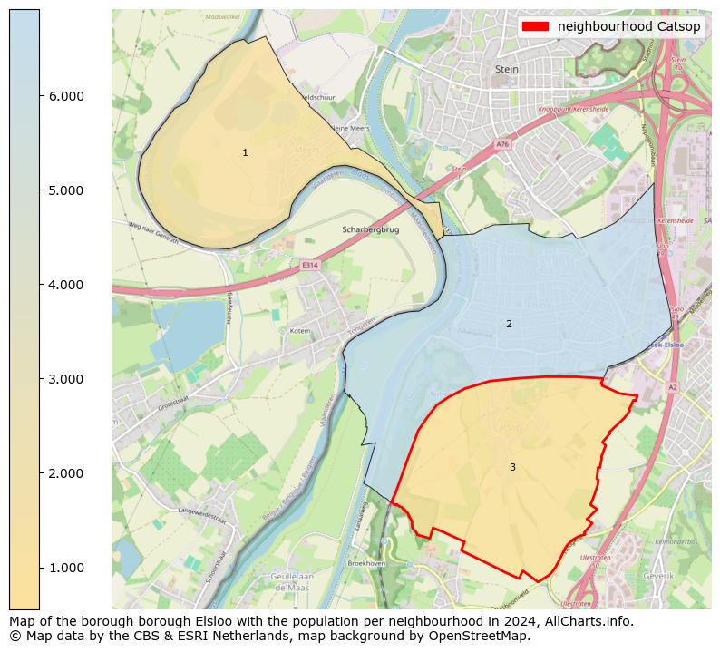 Image of the neighbourhood Catsop at the map. This image is used as introduction to this page. This page shows a lot of information about the population in the neighbourhood Catsop (such as the distribution by age groups of the residents, the composition of households, whether inhabitants are natives or Dutch with an immigration background, data about the houses (numbers, types, price development, use, type of property, ...) and more (car ownership, energy consumption, ...) based on open data from the Dutch Central Bureau of Statistics and various other sources!