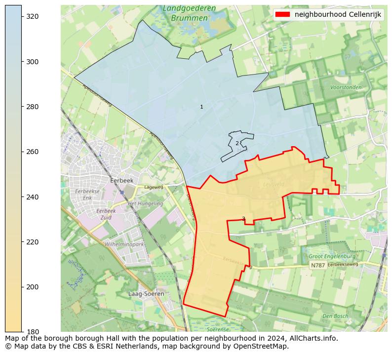 Image of the neighbourhood Cellenrijk at the map. This image is used as introduction to this page. This page shows a lot of information about the population in the neighbourhood Cellenrijk (such as the distribution by age groups of the residents, the composition of households, whether inhabitants are natives or Dutch with an immigration background, data about the houses (numbers, types, price development, use, type of property, ...) and more (car ownership, energy consumption, ...) based on open data from the Dutch Central Bureau of Statistics and various other sources!