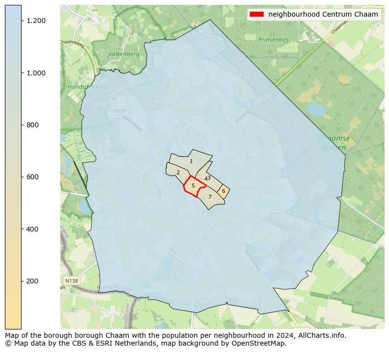 Image of the neighbourhood Centrum Chaam at the map. This image is used as introduction to this page. This page shows a lot of information about the population in the neighbourhood Centrum Chaam (such as the distribution by age groups of the residents, the composition of households, whether inhabitants are natives or Dutch with an immigration background, data about the houses (numbers, types, price development, use, type of property, ...) and more (car ownership, energy consumption, ...) based on open data from the Dutch Central Bureau of Statistics and various other sources!