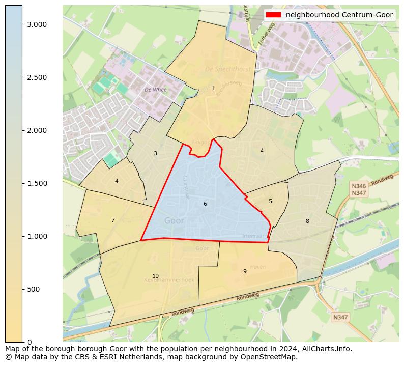 Image of the neighbourhood Centrum-Goor at the map. This image is used as introduction to this page. This page shows a lot of information about the population in the neighbourhood Centrum-Goor (such as the distribution by age groups of the residents, the composition of households, whether inhabitants are natives or Dutch with an immigration background, data about the houses (numbers, types, price development, use, type of property, ...) and more (car ownership, energy consumption, ...) based on open data from the Dutch Central Bureau of Statistics and various other sources!