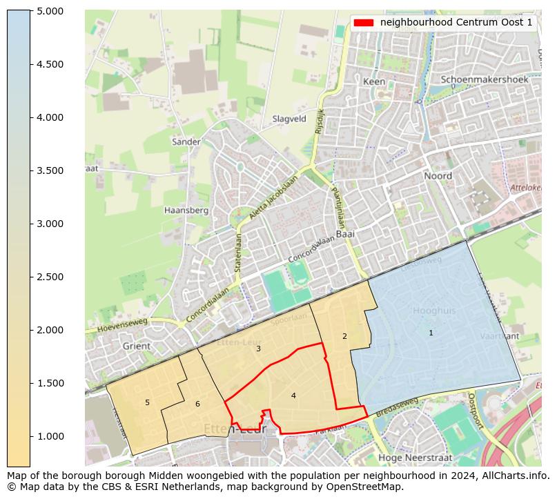 Image of the neighbourhood Centrum Oost 1 at the map. This image is used as introduction to this page. This page shows a lot of information about the population in the neighbourhood Centrum Oost 1 (such as the distribution by age groups of the residents, the composition of households, whether inhabitants are natives or Dutch with an immigration background, data about the houses (numbers, types, price development, use, type of property, ...) and more (car ownership, energy consumption, ...) based on open data from the Dutch Central Bureau of Statistics and various other sources!