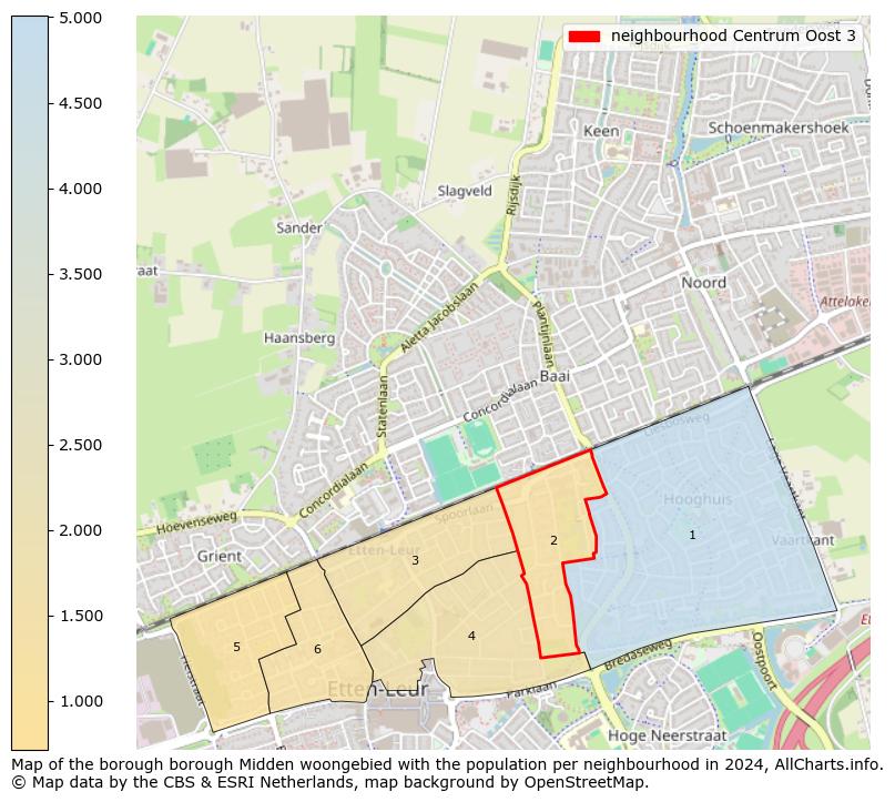 Image of the neighbourhood Centrum Oost 3 at the map. This image is used as introduction to this page. This page shows a lot of information about the population in the neighbourhood Centrum Oost 3 (such as the distribution by age groups of the residents, the composition of households, whether inhabitants are natives or Dutch with an immigration background, data about the houses (numbers, types, price development, use, type of property, ...) and more (car ownership, energy consumption, ...) based on open data from the Dutch Central Bureau of Statistics and various other sources!