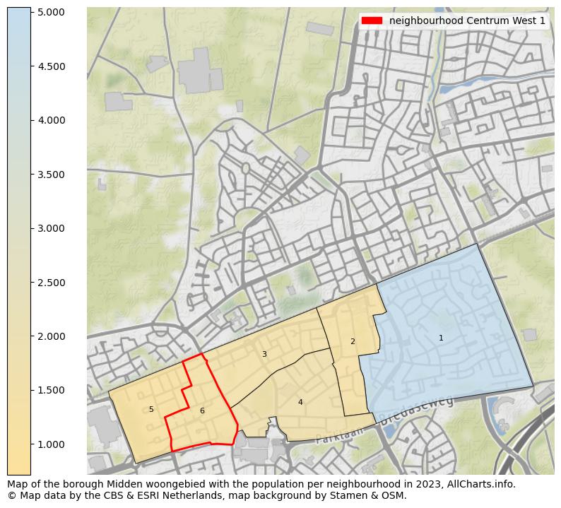 Map of the borough Midden woongebied with the population per neighbourhood in 2023. This page shows a lot of information about residents (such as the distribution by age groups, family composition, gender, native or Dutch with an immigration background, ...), homes (numbers, types, price development, use, type of property, ...) and more (car ownership, energy consumption, ...) based on open data from the Dutch Central Bureau of Statistics and various other sources!