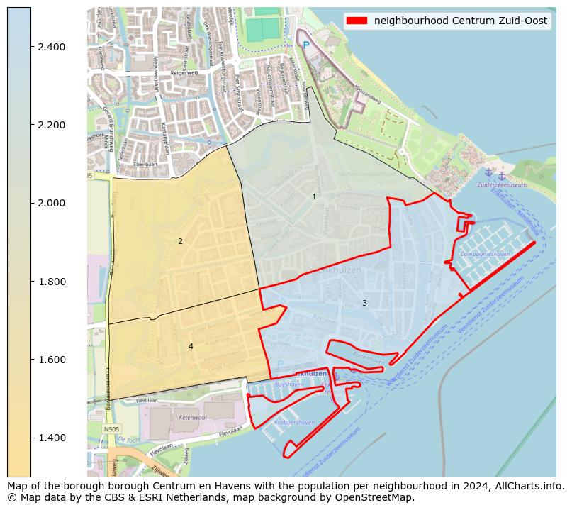 Image of the neighbourhood Centrum Zuid-Oost at the map. This image is used as introduction to this page. This page shows a lot of information about the population in the neighbourhood Centrum Zuid-Oost (such as the distribution by age groups of the residents, the composition of households, whether inhabitants are natives or Dutch with an immigration background, data about the houses (numbers, types, price development, use, type of property, ...) and more (car ownership, energy consumption, ...) based on open data from the Dutch Central Bureau of Statistics and various other sources!