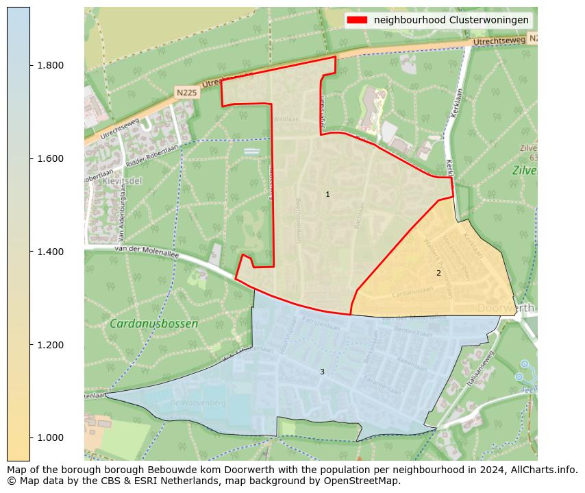 Image of the neighbourhood Clusterwoningen at the map. This image is used as introduction to this page. This page shows a lot of information about the population in the neighbourhood Clusterwoningen (such as the distribution by age groups of the residents, the composition of households, whether inhabitants are natives or Dutch with an immigration background, data about the houses (numbers, types, price development, use, type of property, ...) and more (car ownership, energy consumption, ...) based on open data from the Dutch Central Bureau of Statistics and various other sources!