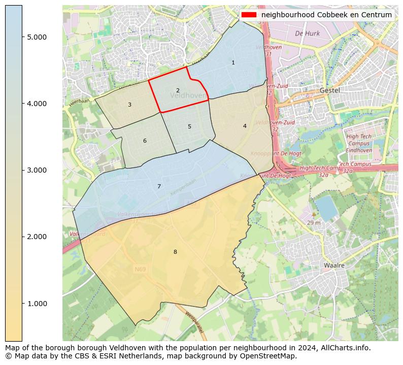 Image of the neighbourhood Cobbeek en Centrum at the map. This image is used as introduction to this page. This page shows a lot of information about the population in the neighbourhood Cobbeek en Centrum (such as the distribution by age groups of the residents, the composition of households, whether inhabitants are natives or Dutch with an immigration background, data about the houses (numbers, types, price development, use, type of property, ...) and more (car ownership, energy consumption, ...) based on open data from the Dutch Central Bureau of Statistics and various other sources!